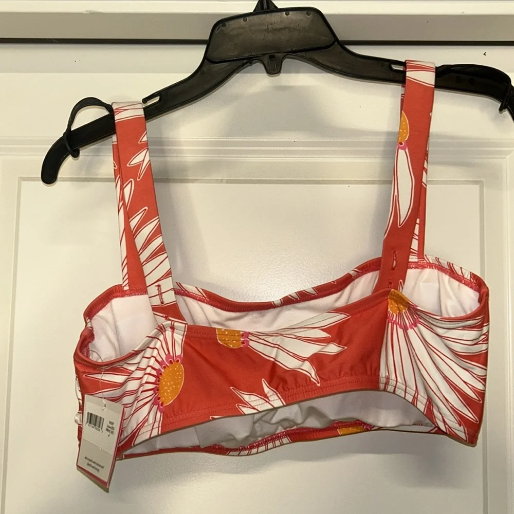 Kate Spade New York Falling Flower Square Neck Bikini Top Size XL NWT